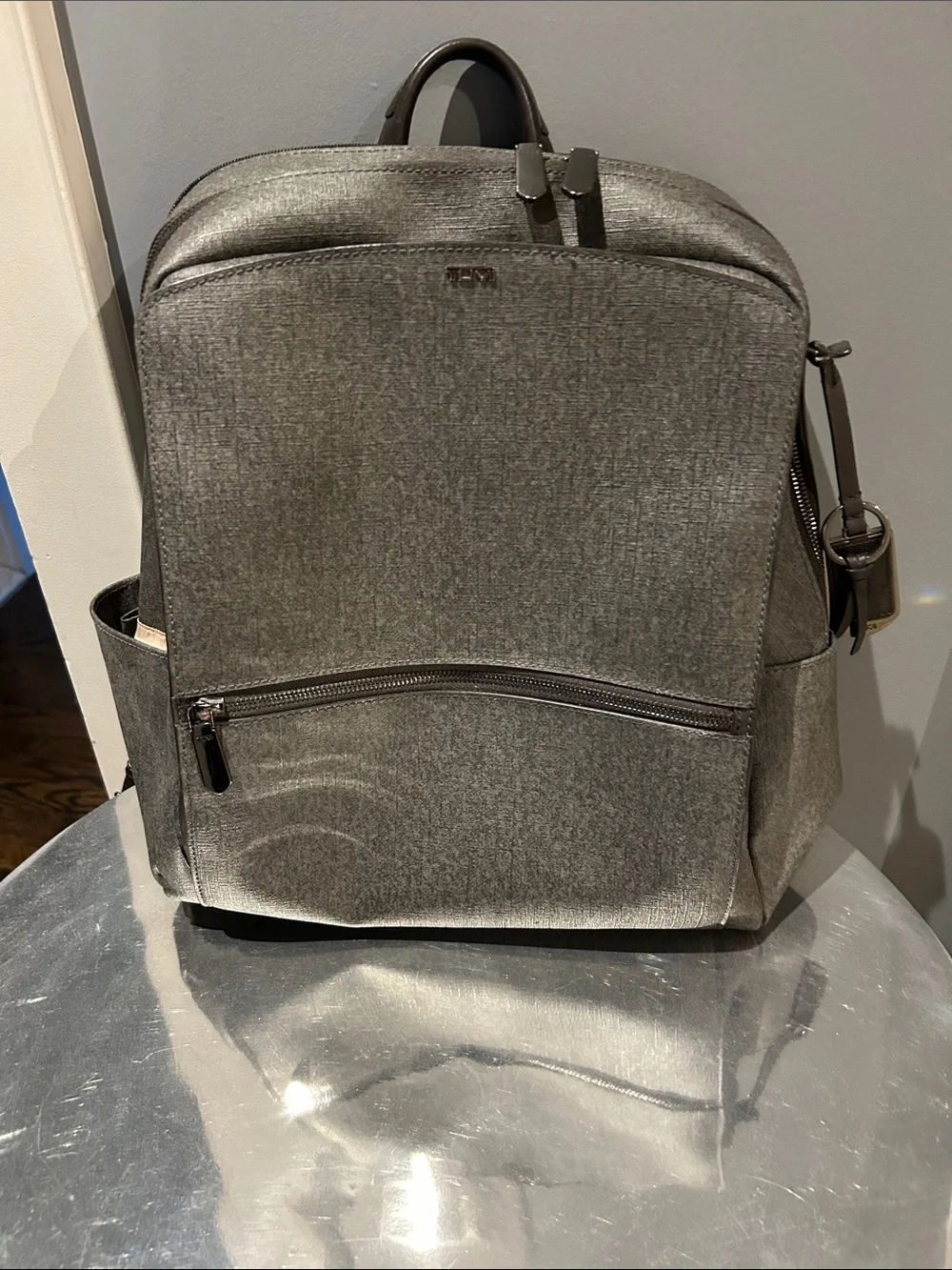 Tumi Stanton Becca in Earl Grey Textured Laptop Backpack gently used